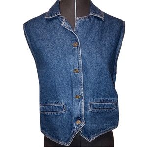 Y NOT Sportswear Vintage Denim Vest Women”s Small
